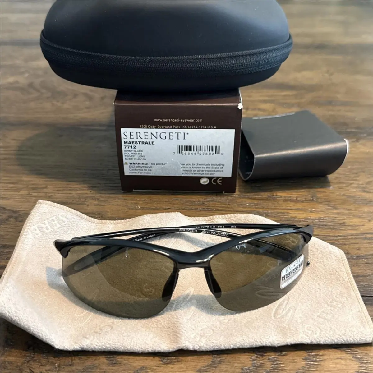 Sport Sunglasses Maestrale 7712 Shiny Black Polarized by Serengeti