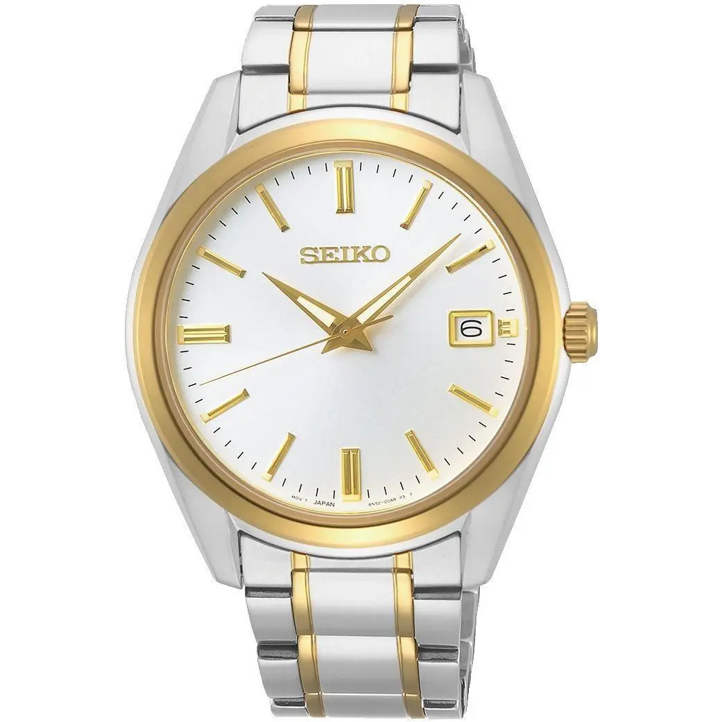 Seiko Essentials Quartz White Dial Stainless Steel Mens Watch SUR312P1