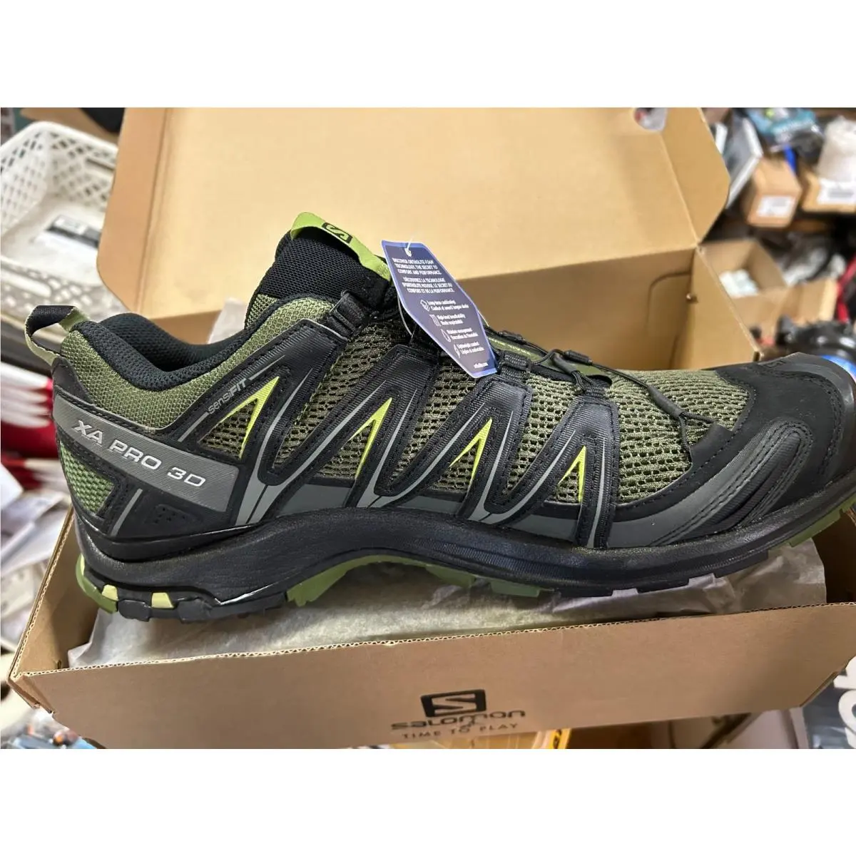 Trail Running Shoes Salomon XA Pro 3D Men Chive Black Beluga-shoe Size 14