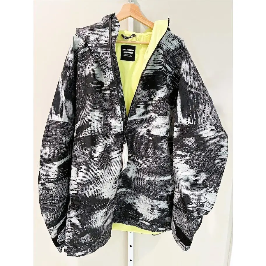 Salomon Anorak Pullover Hooded Jacket Mens Xxl Abstract Graphic Half Zip