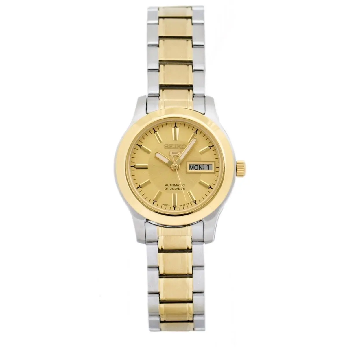 5 Gold SS Day Date 26MM 21 Jewel Automatic Ladies Watch SYMD92K1 by Seiko