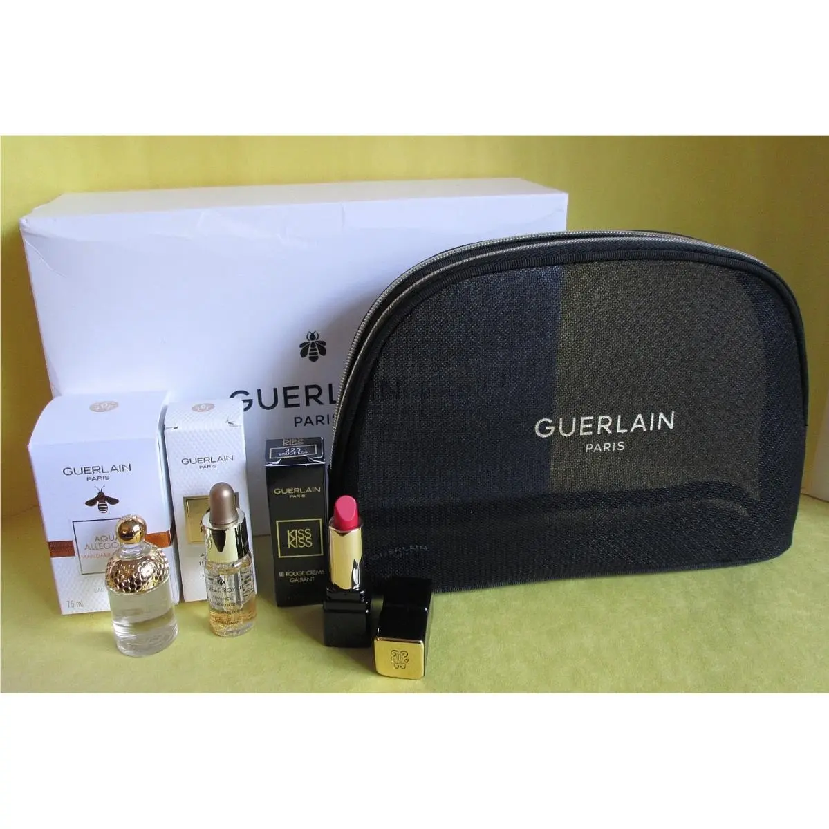 Set Mandarine Basilic Edt Youth Watery Oil Kiss Kiss 325 Rouge Kiss Lip by Guerlain