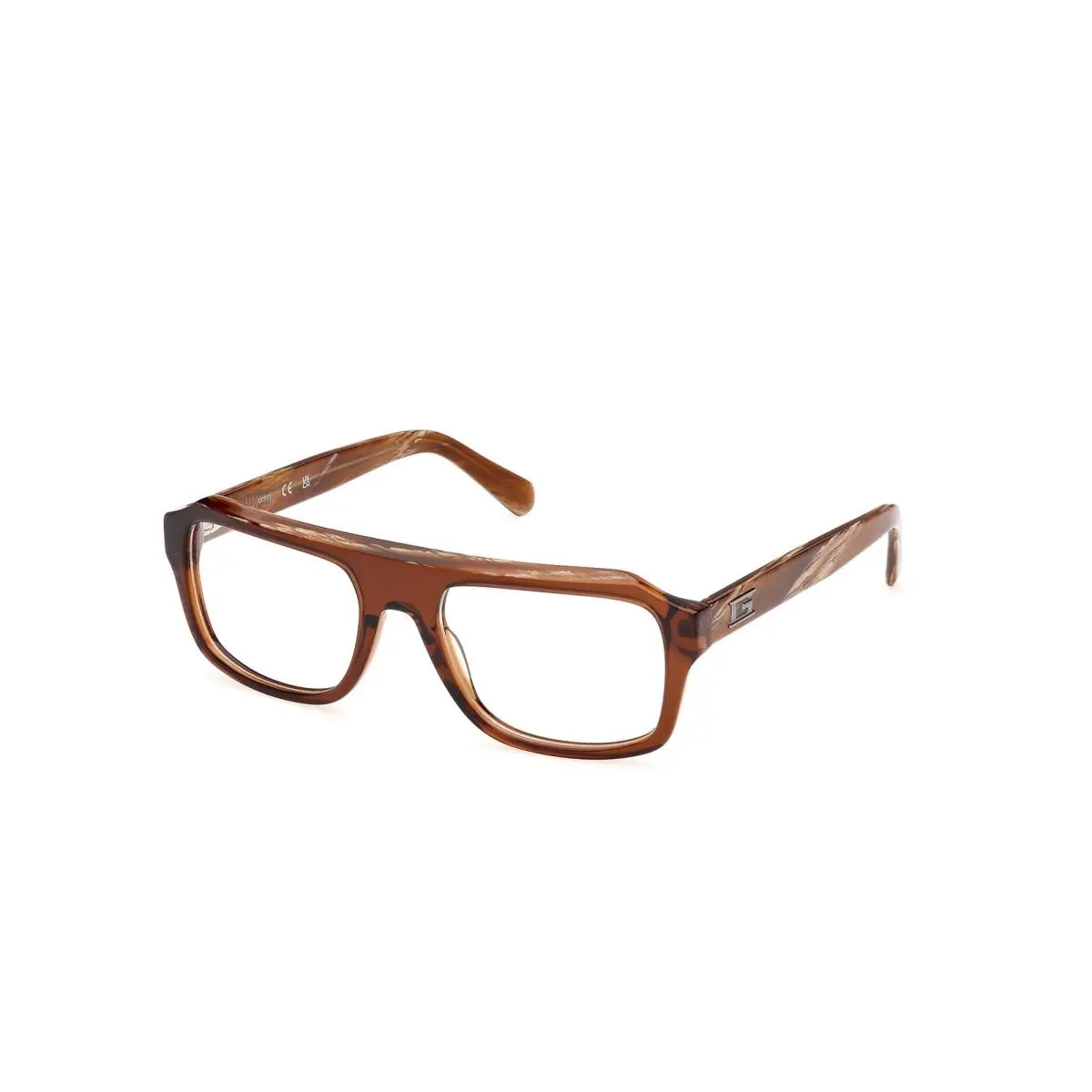 GU 50451 Shiny Dark Brown / Light Brown/horn 048 Size 54 Eyeglasses by Guess