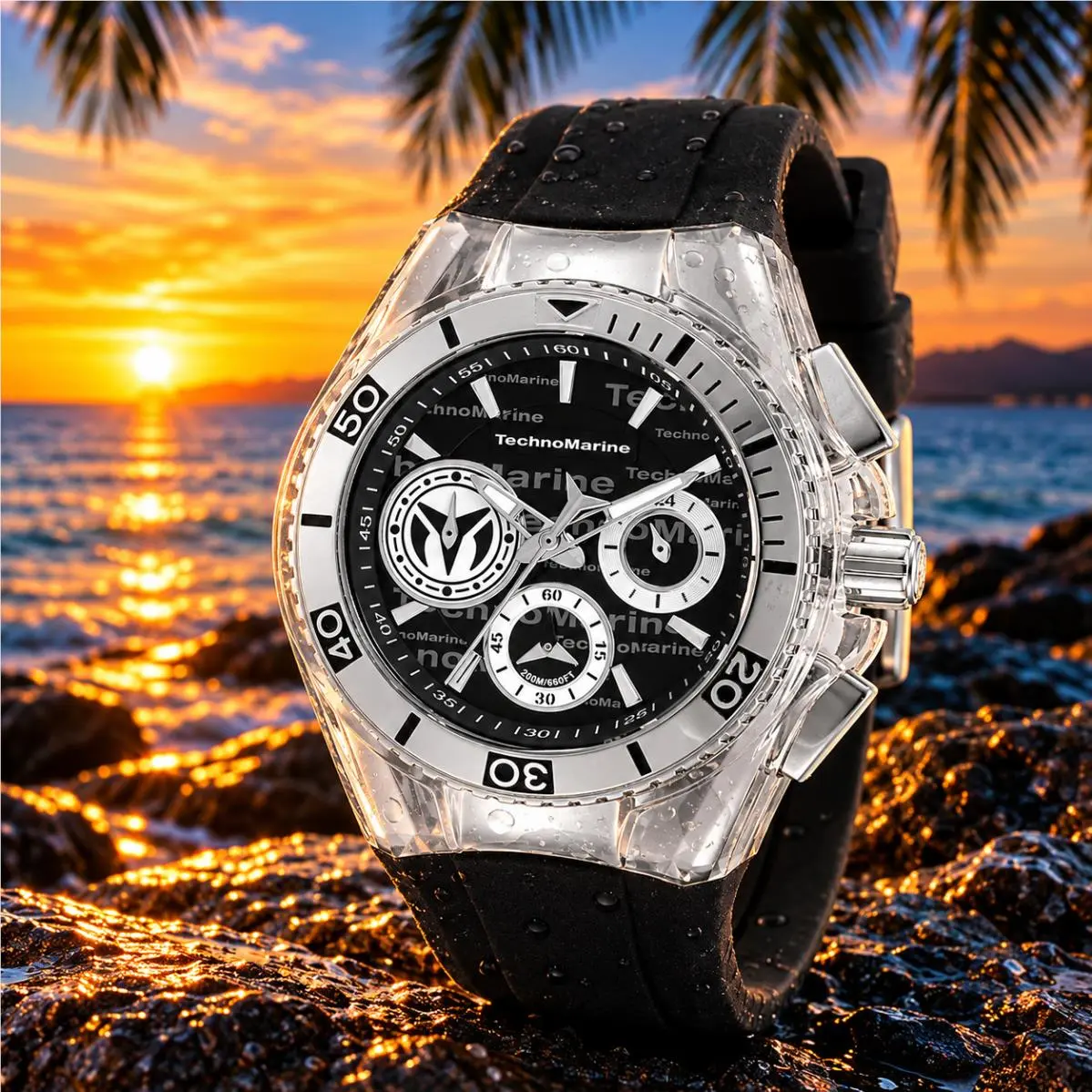 Technomarine Cruise California 41mm Black Chronograph Men`s Women`s TM-118129 by TechnoMarine