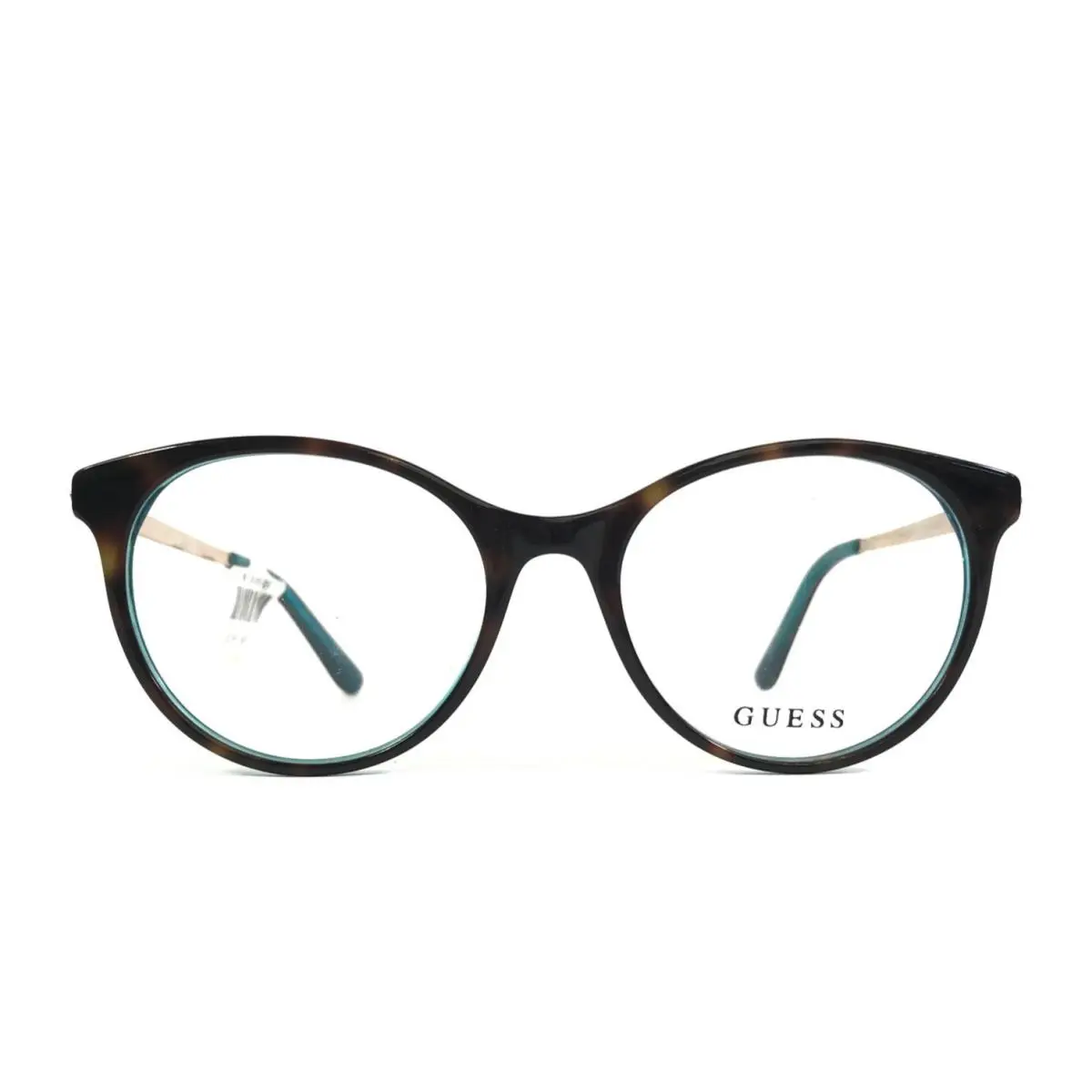 Eyeglasses Frames GU2680 056 Havana Tortoise Blue Gold Cat Eye 52-18-140 by Guess