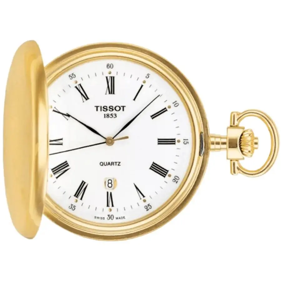 Tissot T-pocket Savonnette Quartz White Men`s Pocket Watch T83.4.553.13