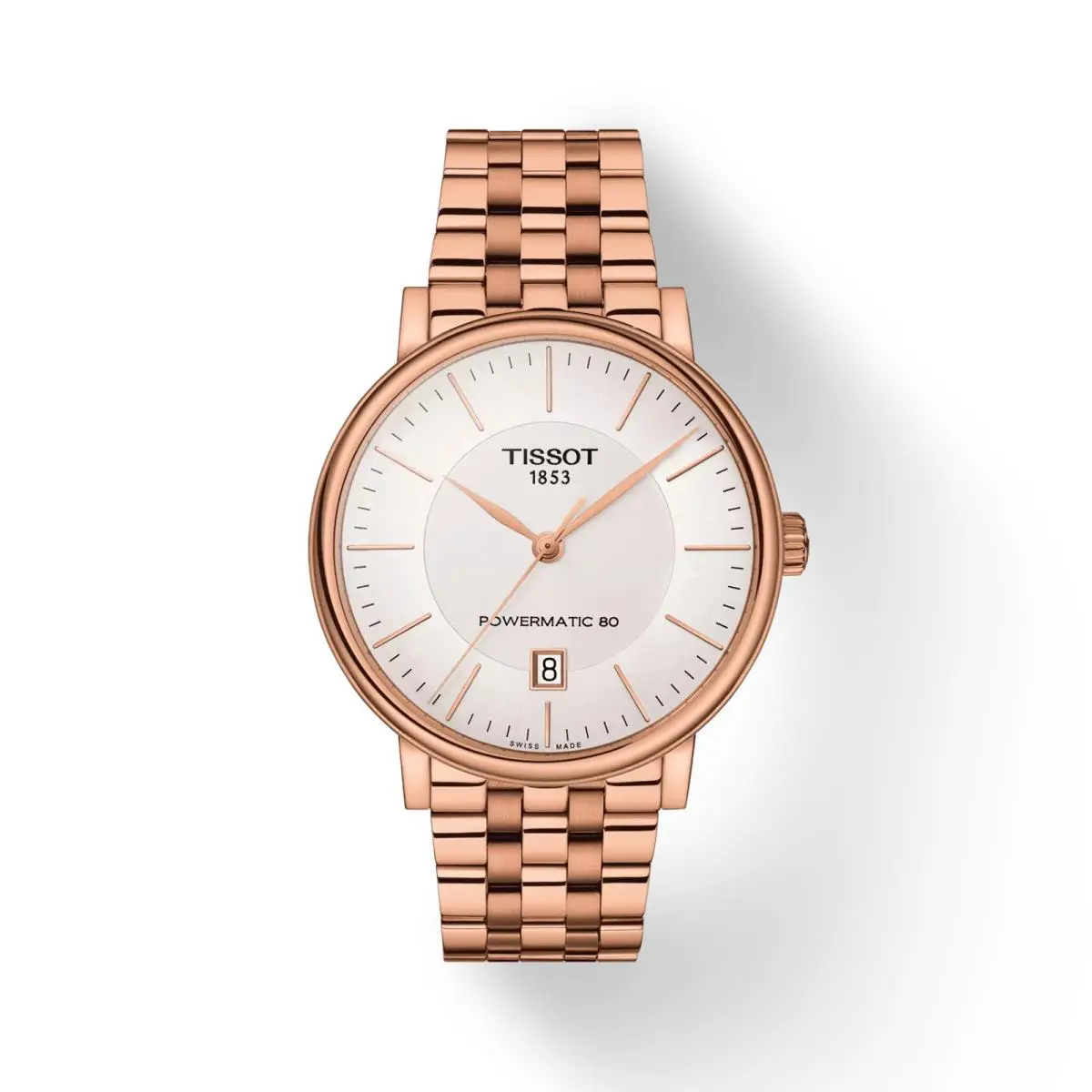 T1224073303100  Carson Automatic Silver Dial Rose Gold Case Men`s Watch by Tissot