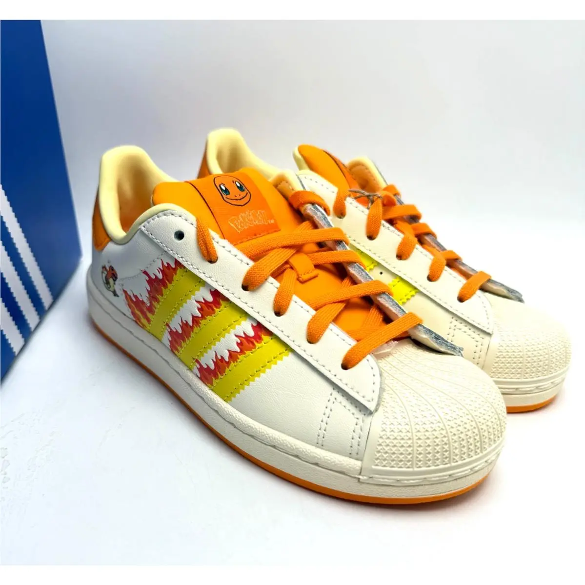 Adidas shoes - Superstar II C Pokémon Charmander - Cream White/Shock Yellow/Bright Orange 2