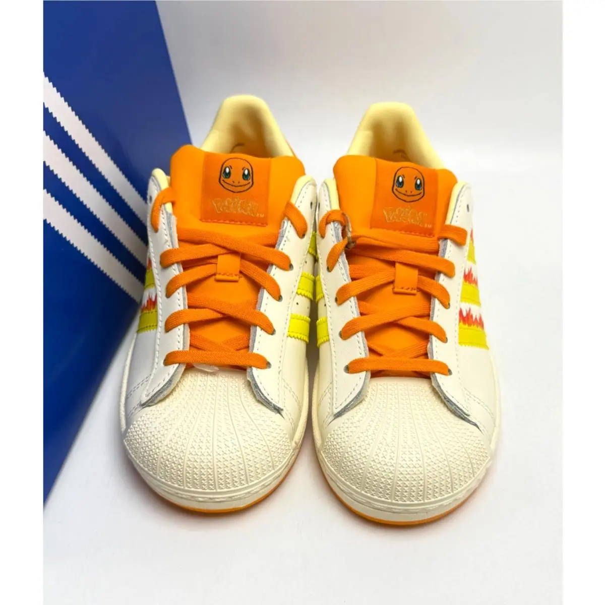 Adidas shoes - Superstar II C Pokémon Charmander - Cream White/Shock Yellow/Bright Orange 7
