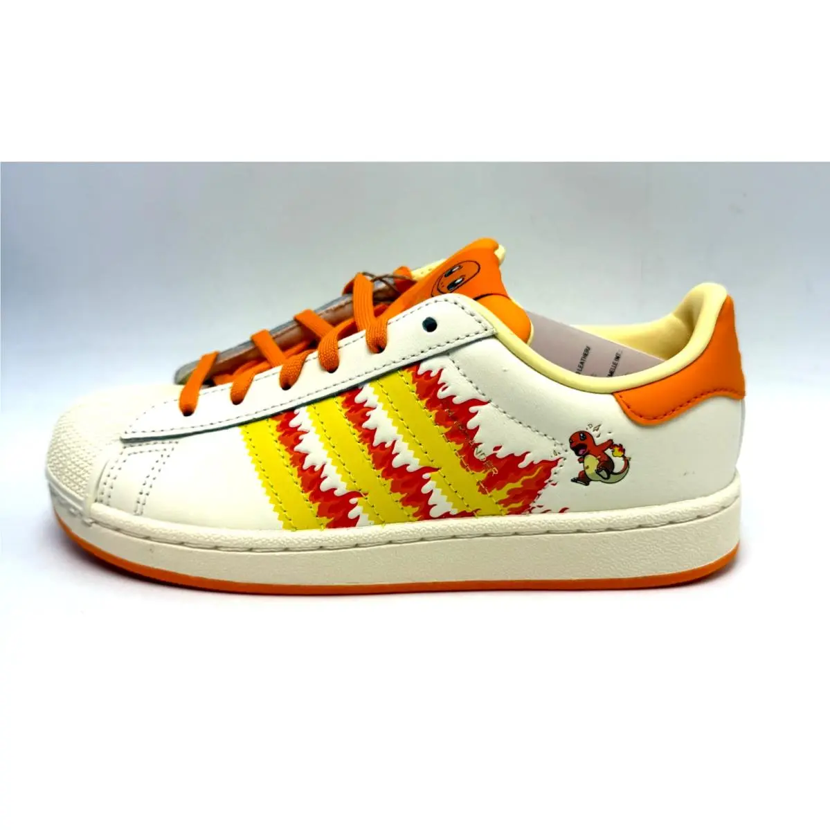 Adidas shoes - Superstar II C Pokémon Charmander - Cream White/Shock Yellow/Bright Orange 8