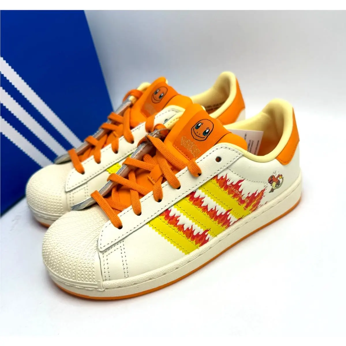 Adidas shoes - Superstar II C Pokémon Charmander - Cream White/Shock Yellow/Bright Orange 6