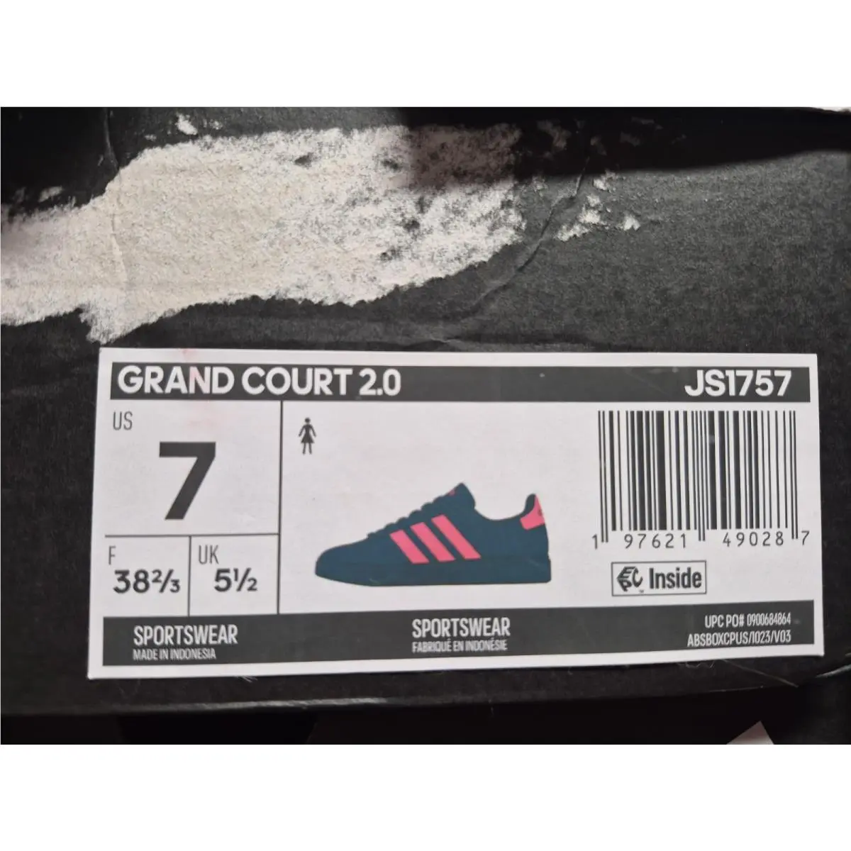 Adidas shoes - adidas grand court 2.0 - grand court - JS1757 - black/ pink 7