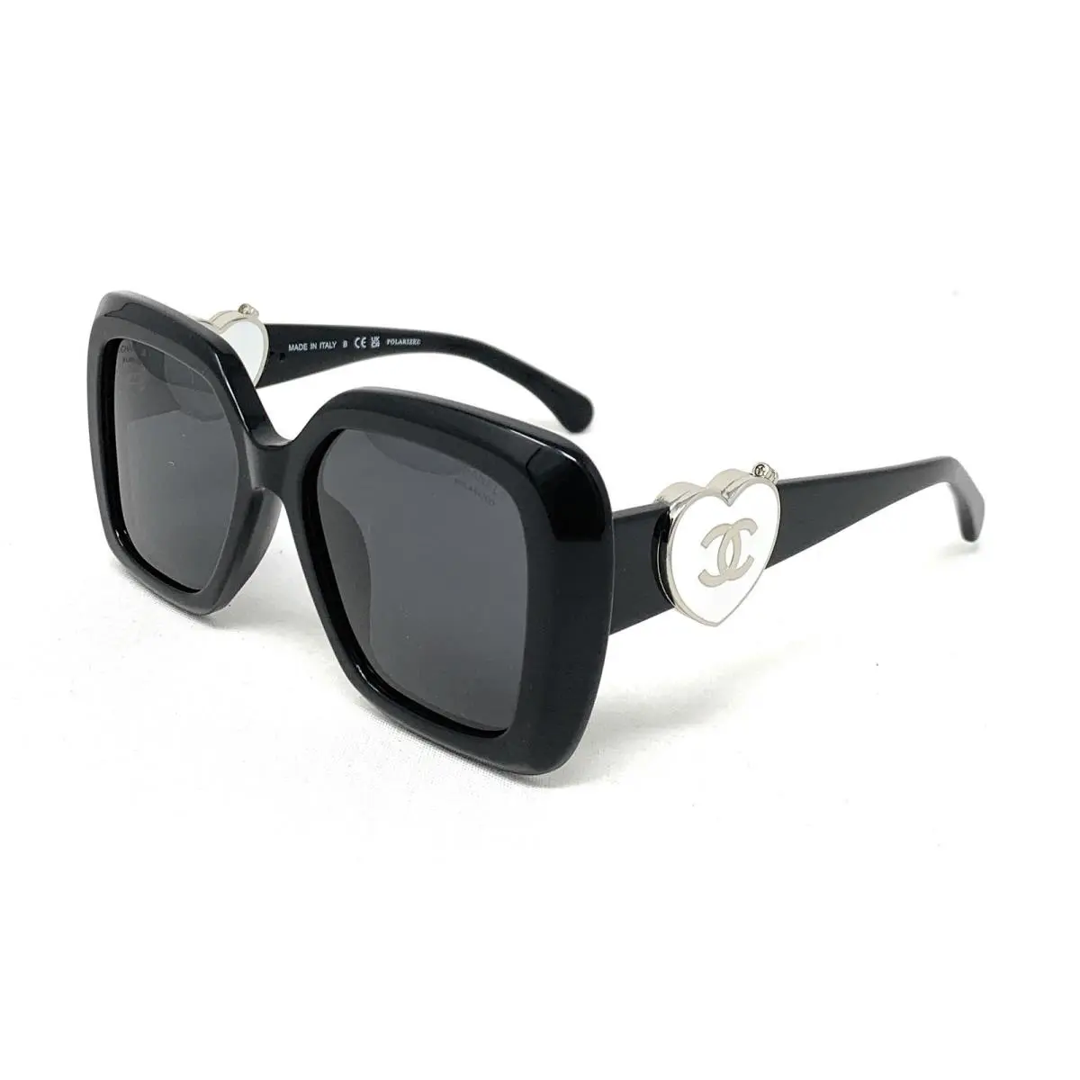 Women`s Polarized Sunglasses CH5518A 501/T8 Black Silver Grey 54mm by Chanel