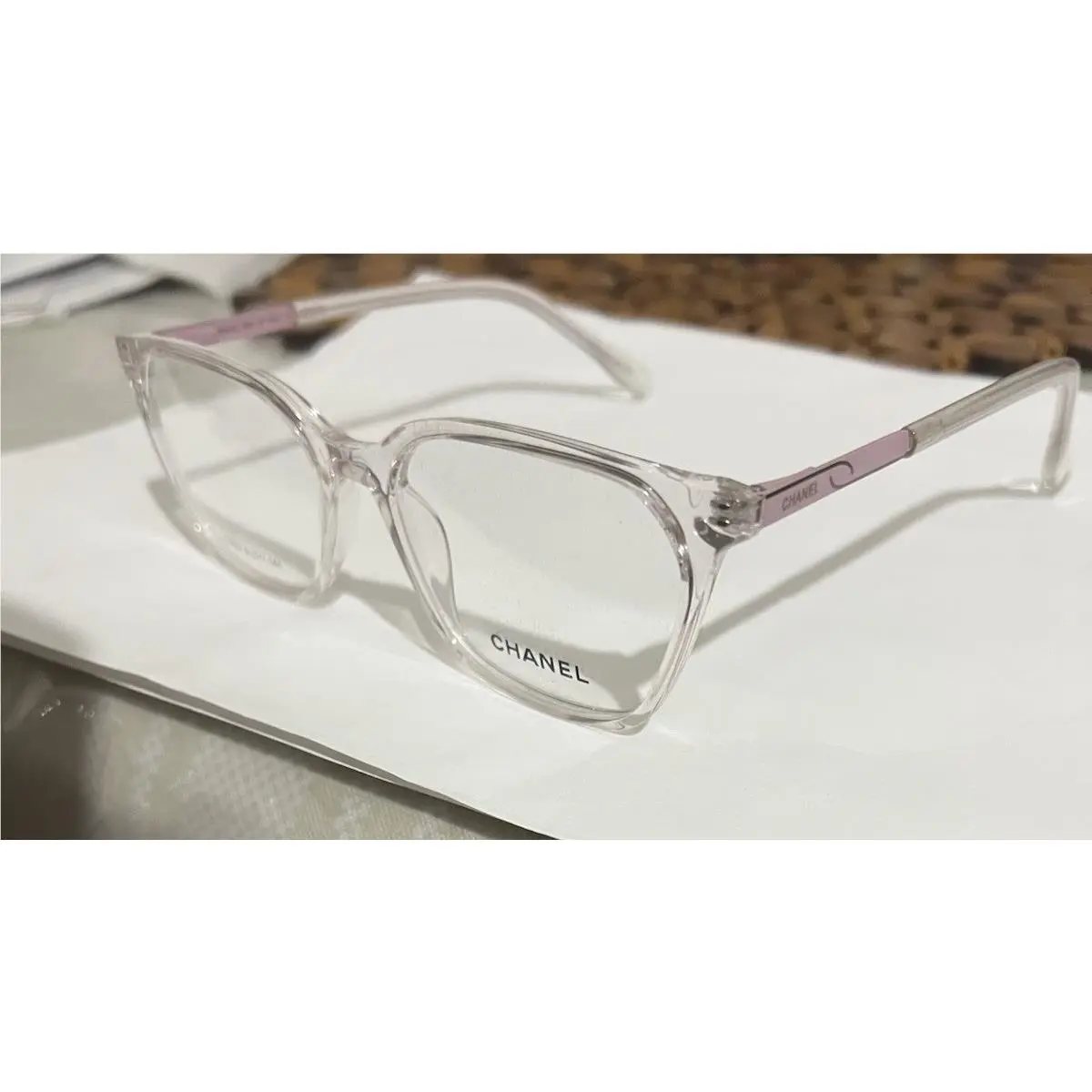 Chanel Eyeglasses Frame Transparent Pink 51 17 144 Woman. v Nice