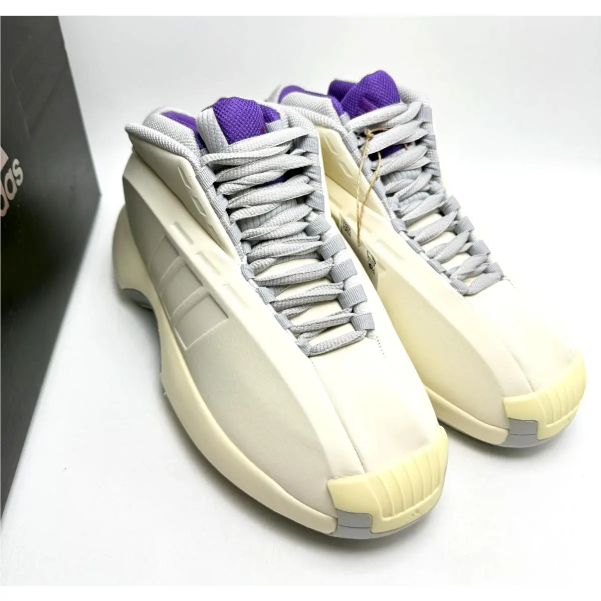 Adidas shoes - Adidas Crazy 1 J - Crazy - ID6203 - Cream White / Light Solid Grey / Active Purple 9