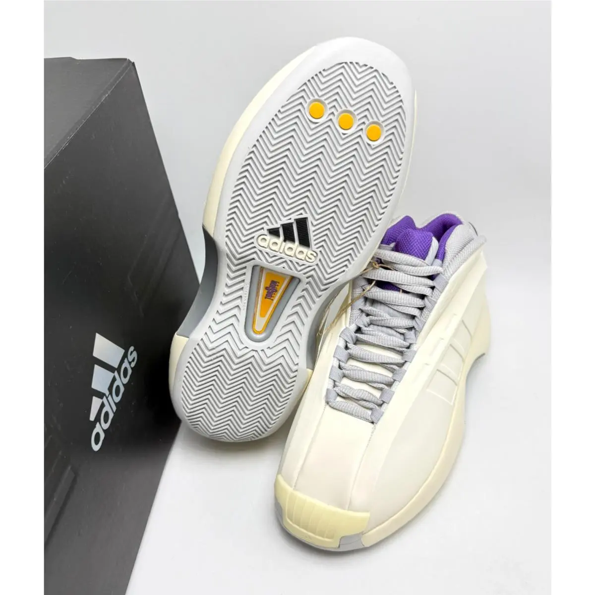 Adidas shoes - Adidas Crazy 1 J - Crazy - ID6203 - Cream White / Light Solid Grey / Active Purple 12
