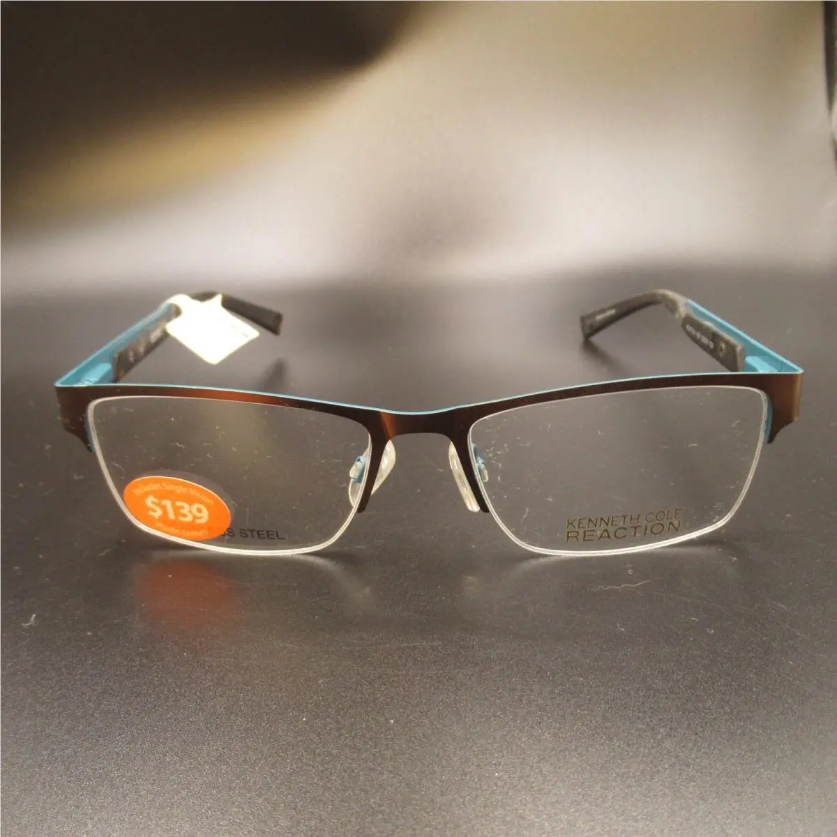 Kenneth Cole Reaction KC0772-2 Men`s Eyeglass Frames Matte Brown Teal 52-16-135