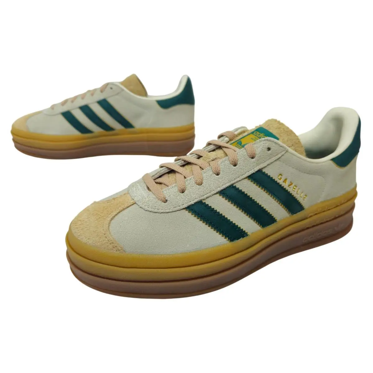 Adidas shoes - Gazelle Bold - Gazelle Bold - ID7056 - Cream White / Green / Beige 3