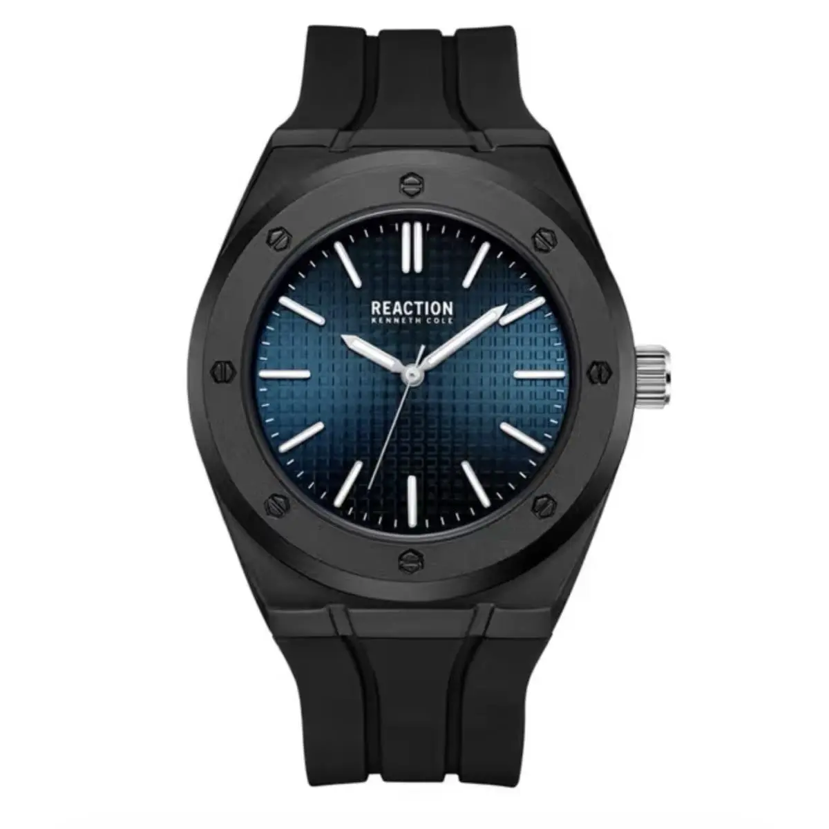 Reaction  3 Hands Black Silicon Strap Watch by Kenneth Cole
