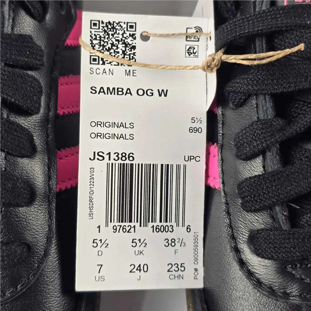 Adidas shoes - adidas Samba - Samba - JS1386 - Core Black/Lucid Pink/Gum (UPC: 197621160036) 5