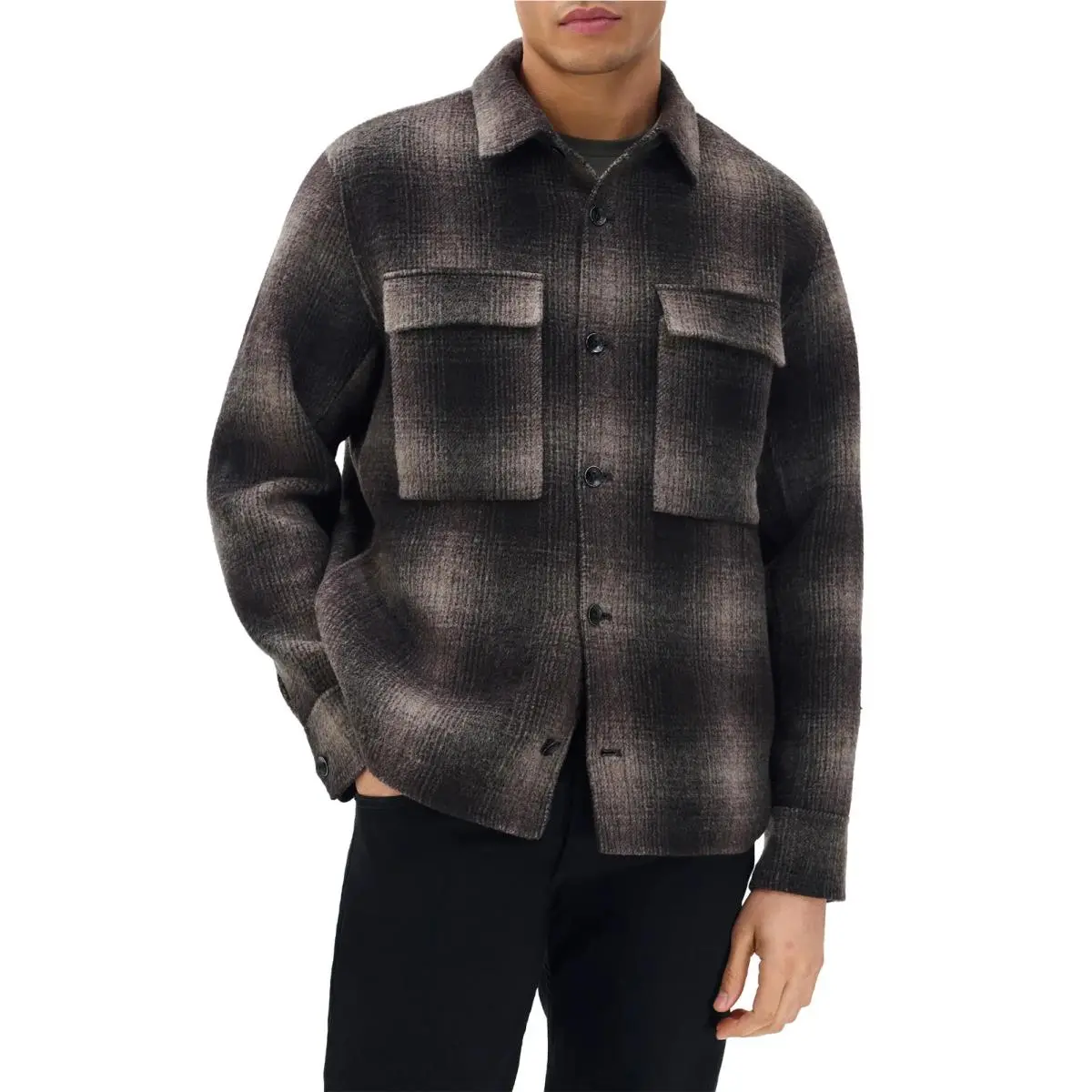 Rag Bone Brown Austin Wool Shirt Jacket by Rag & Bone
