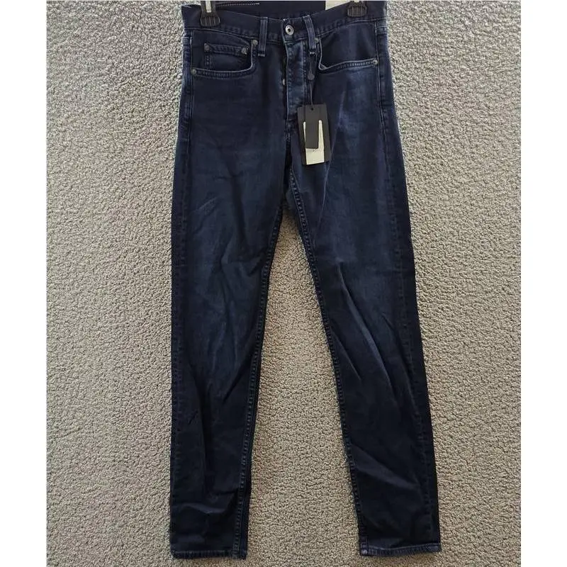Rag Bone Fit 2 Aero Stretch Slim Jeans Men`s 28 Dark Shadow Button Fly Closure by Rag & Bone