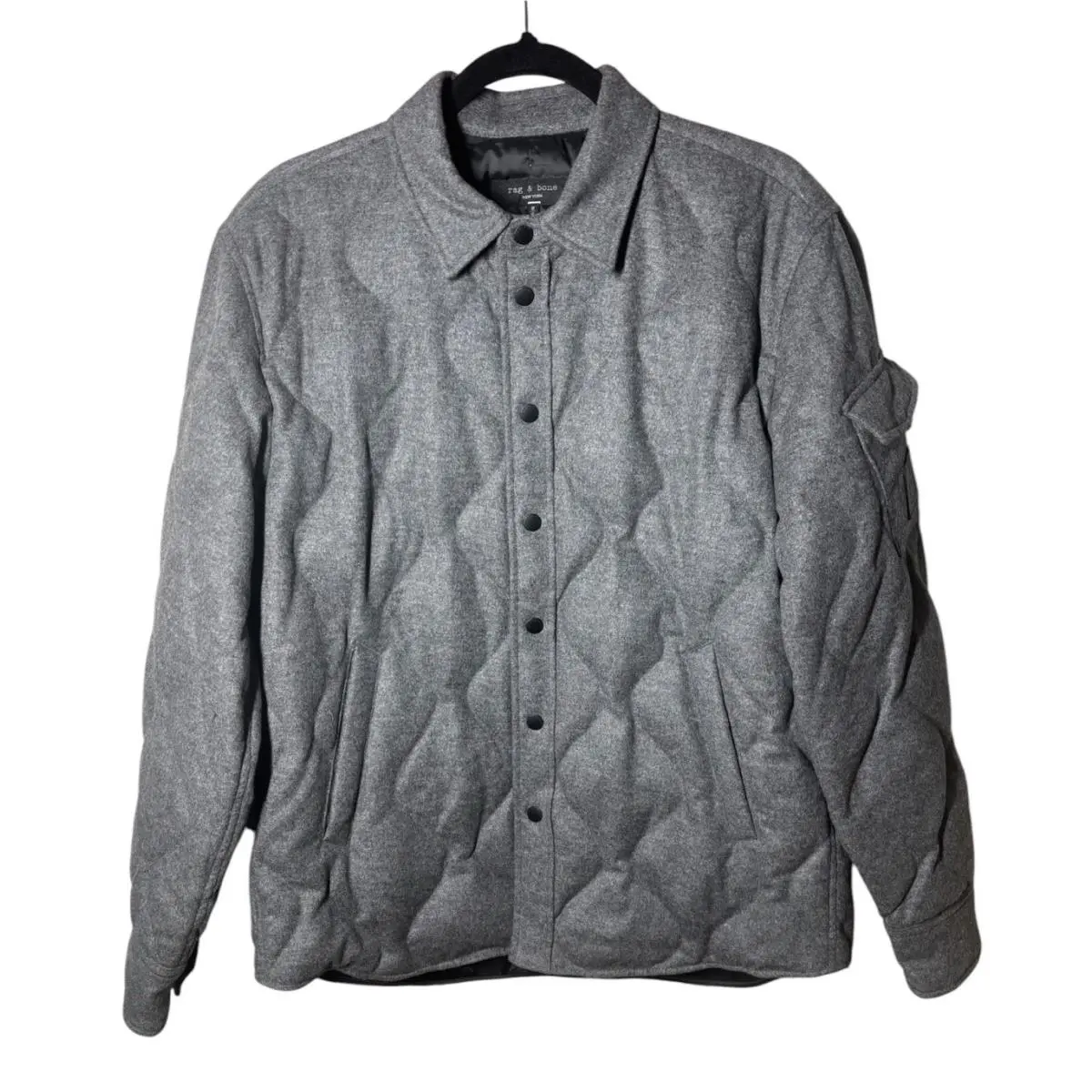Rag Bone L Large Mens Dane Wool Cashmere Shirt Jacket Heather Grey Coat by Rag & Bone
