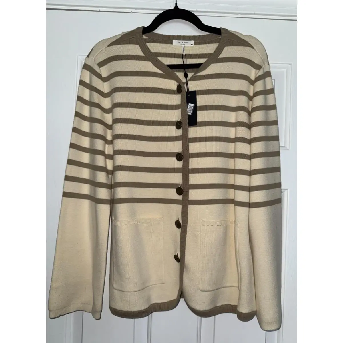 Rag Bone Dee Stripe Long Cardigan Sweater Medium Luxurious by Rag & Bone