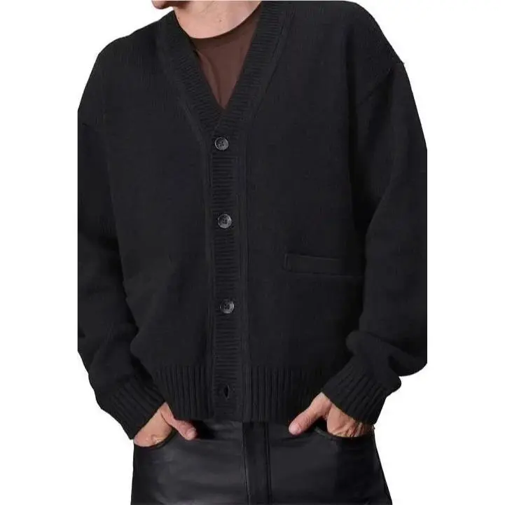 Rag Bone Wool Clarkson Suede Trim Cardigan Jacket Black XL by Rag & Bone