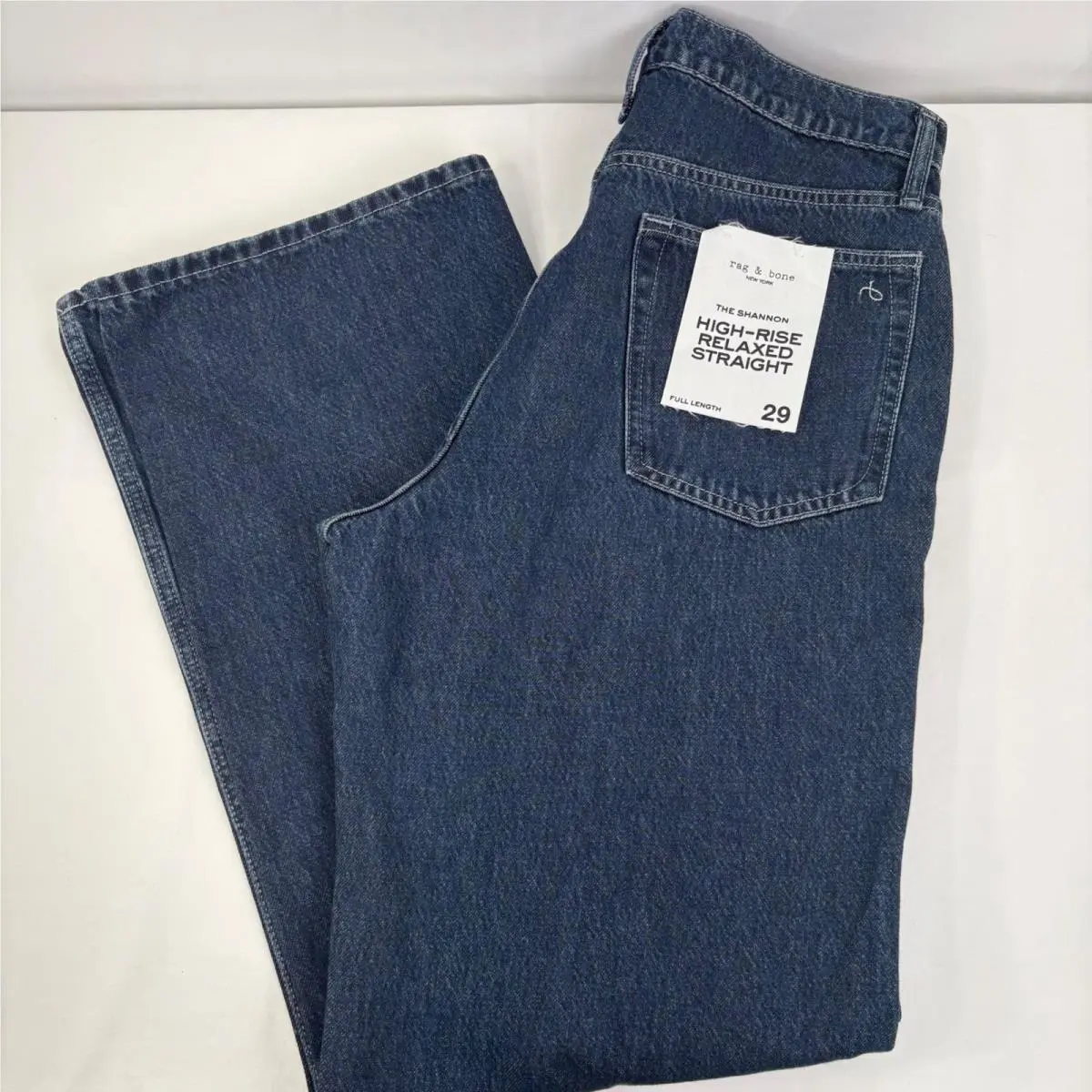 Rag Bone The Shannon High-rise Relaxed Straight Jeans Grafton Blue 29 by Rag & Bone
