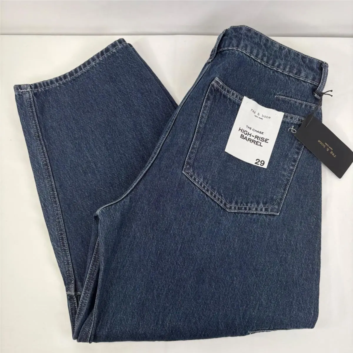 Rag Bone Women`s The Chase High-rise Barrel Jean Grafton Dark Wash 29 by Rag & Bone