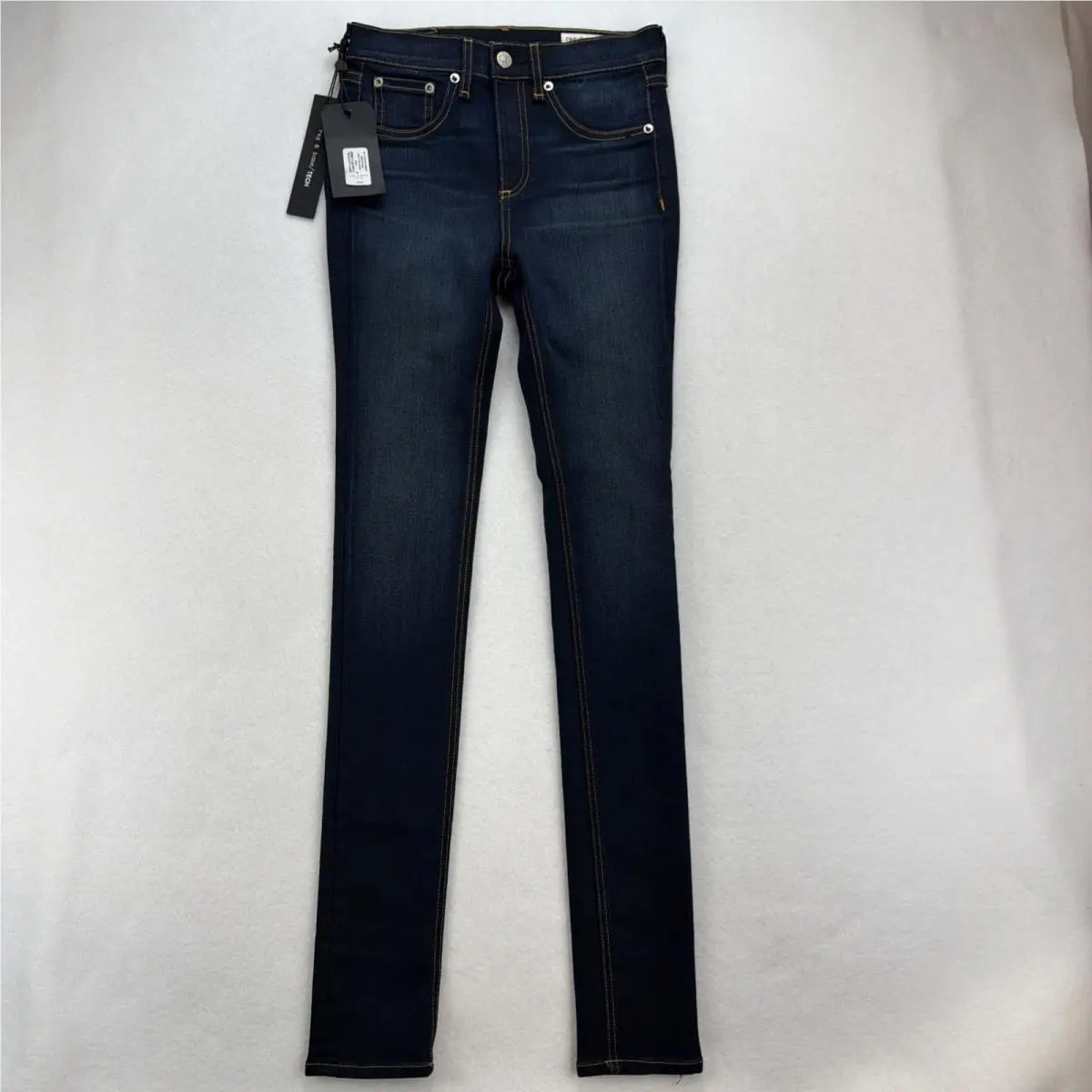 Rag Bone High Rise Skinny Bedford Wash Blue Jeans Sz 25 Made In Usa by Rag & Bone