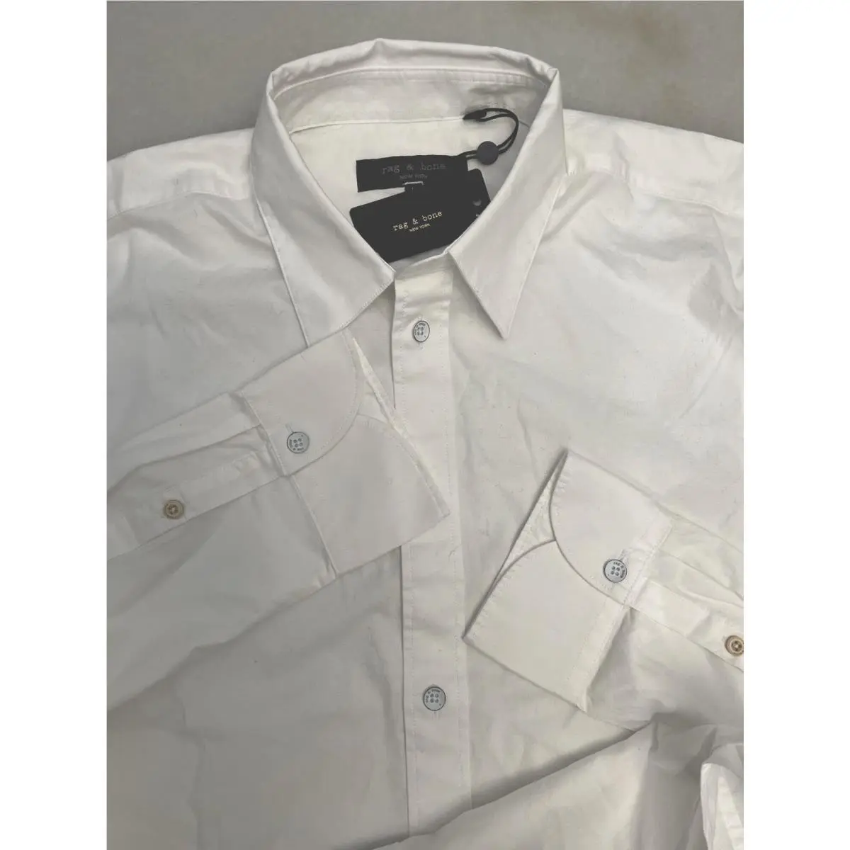 Rag Bone Sky White Dove Button Front LS Shirt Size M by Rag & Bone