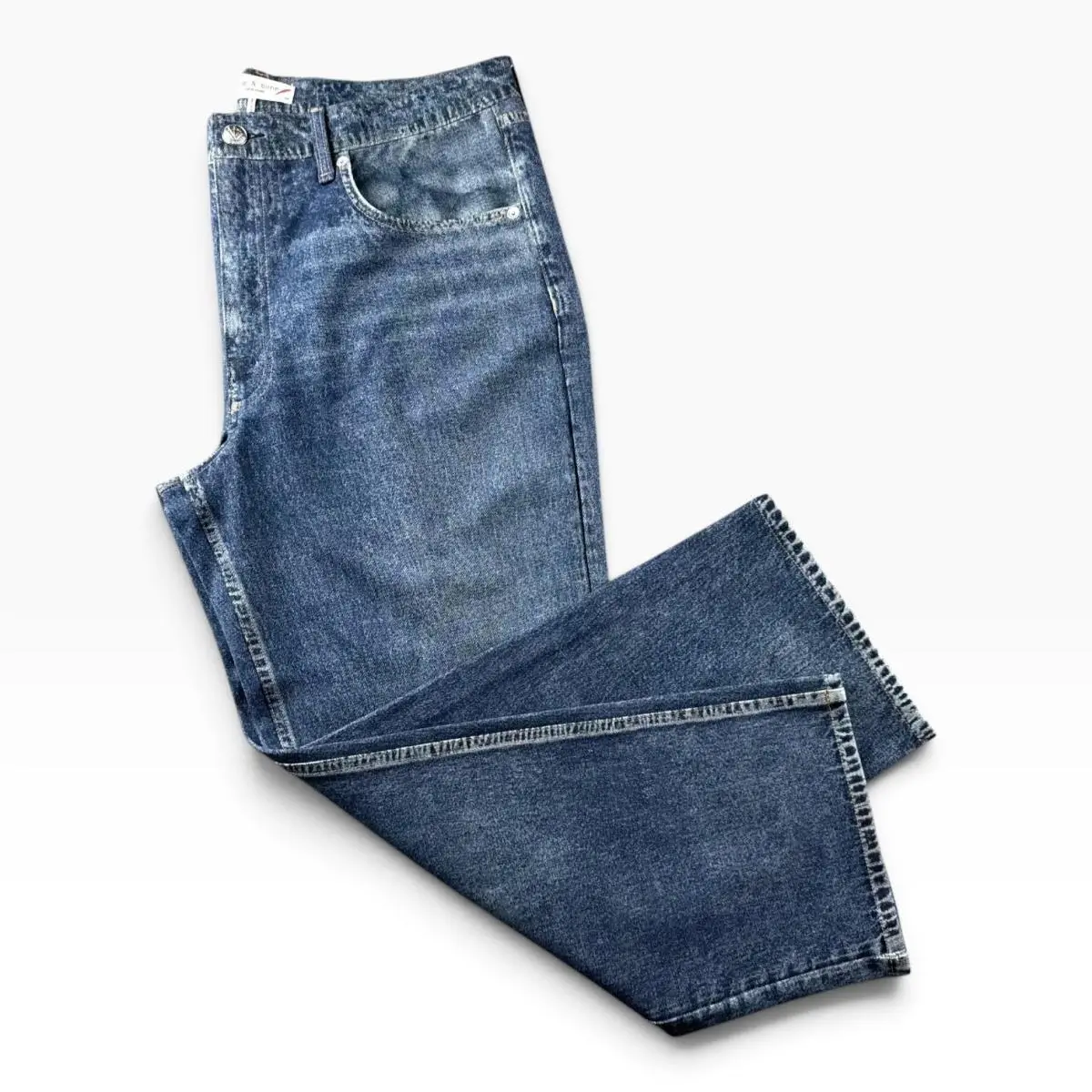 Rag Bone Miramar Sofie Wide Leg Terry Sweatpant Jeans Womens 34 Blue by Rag & Bone
