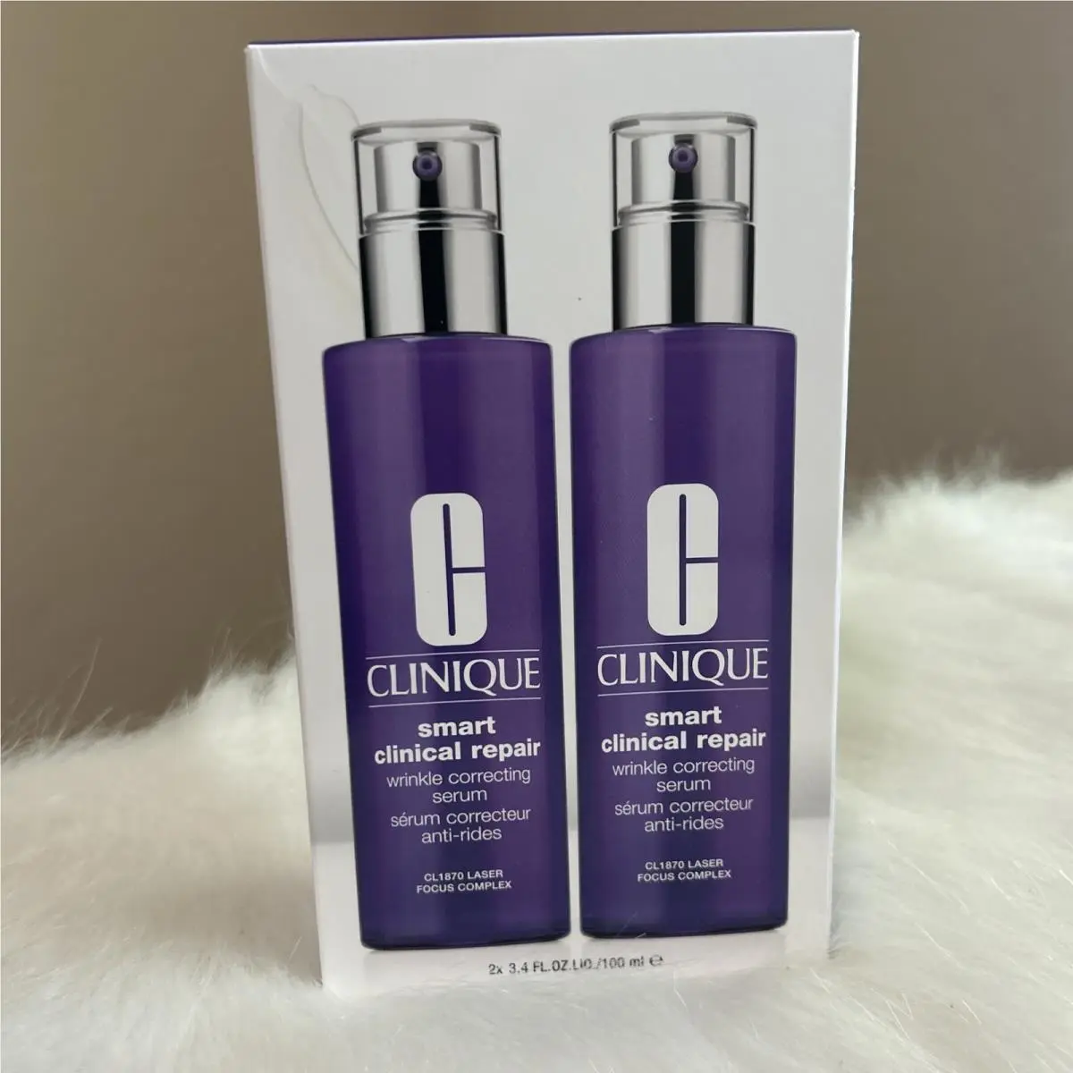 2x  Smart Clinical Repair Wrinkle Correcting Serum 3.4 fl oz 100 ml Each by Clinique