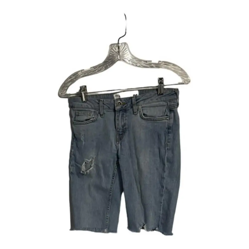 Rag Bone Sunfade Blue Distressed Denim Vintage Cut-off Jean Shorts Size 24 by Rag & Bone