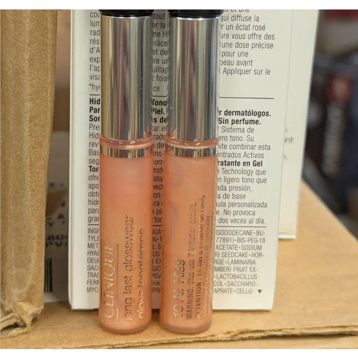 Lot of 2 Clinique Long Last Glosswear 10 Air Kiss+high Impact Mascara Sample Duo