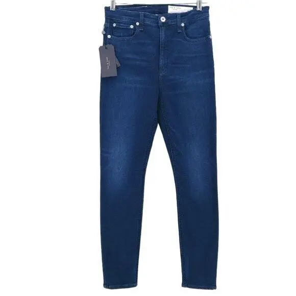 Rag Bone Nina High Rise Ankle Skinny Jeans in Viola Blue Wash Size 28 by Rag & Bone