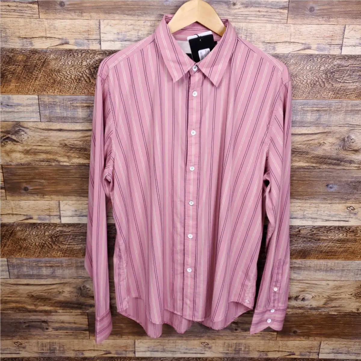 Rag Bone Men`s Pursuit Rove Cotton Striped Button Front Shirt XL by Rag & Bone