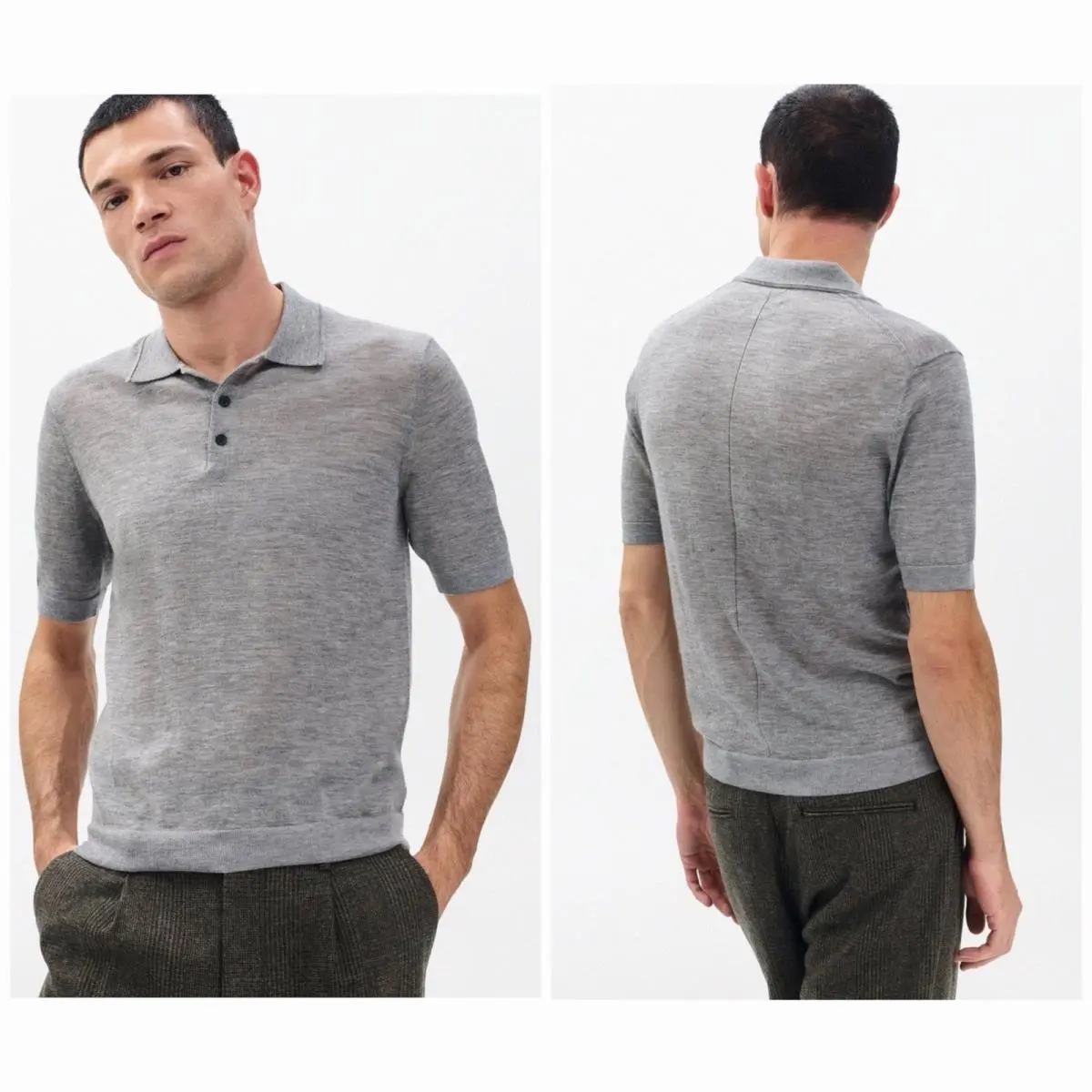 Rag Bone Men`s Lightweight Cashmere Downing Polo In Size: Large by Rag & Bone