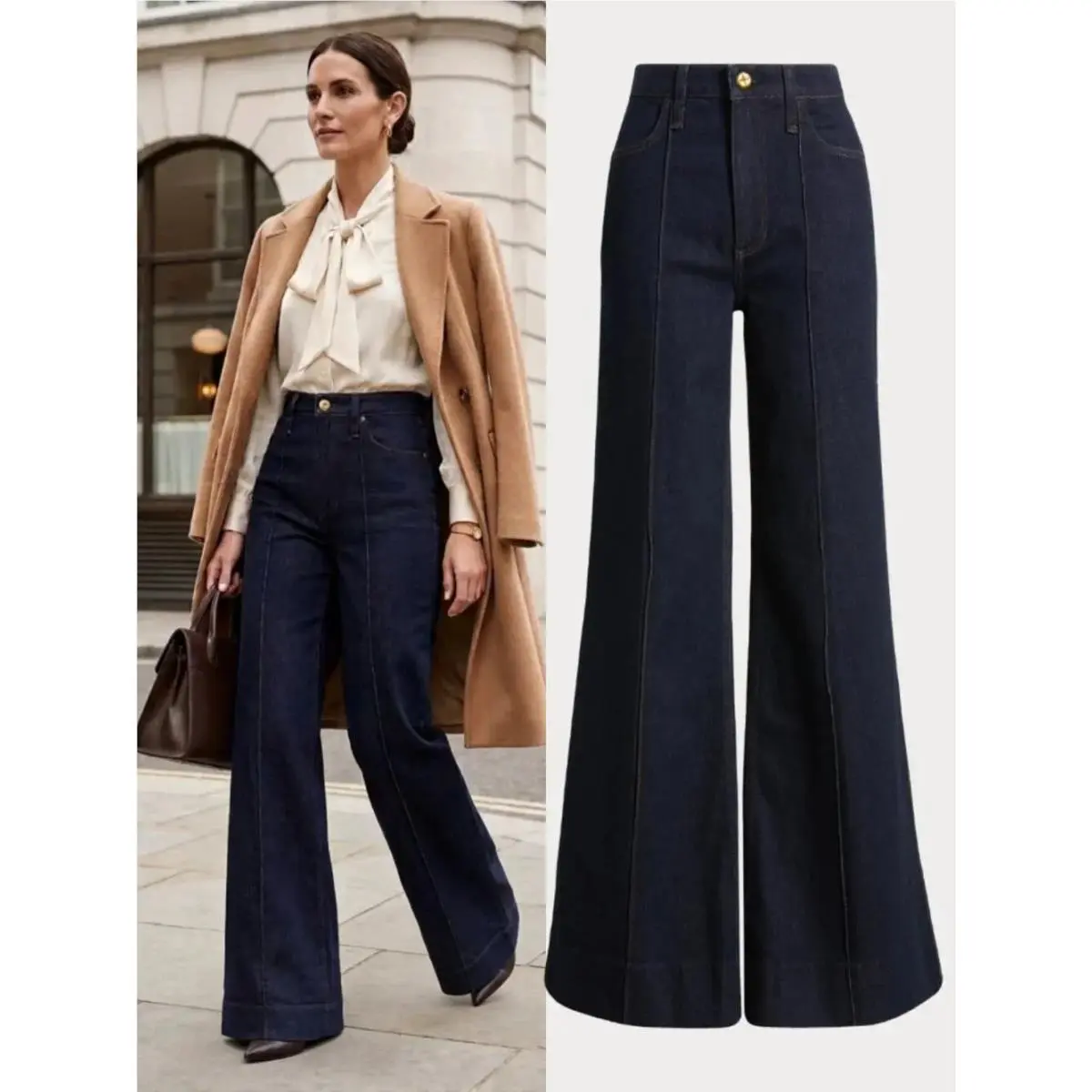 Rag Bone Skylar High Rise Trouser Jeans IN Rinse Dark Blue Size 25 by Rag & Bone