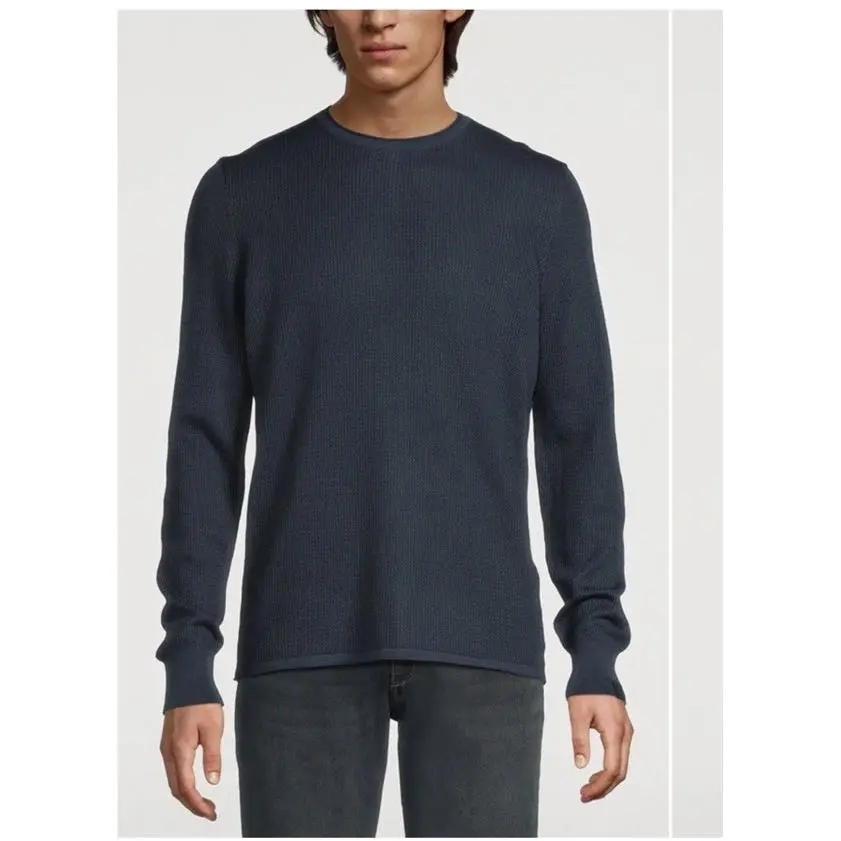 Rag Bone Men`s Navy Wool Blend Crewneck Sweater Size: Medium by Rag & Bone