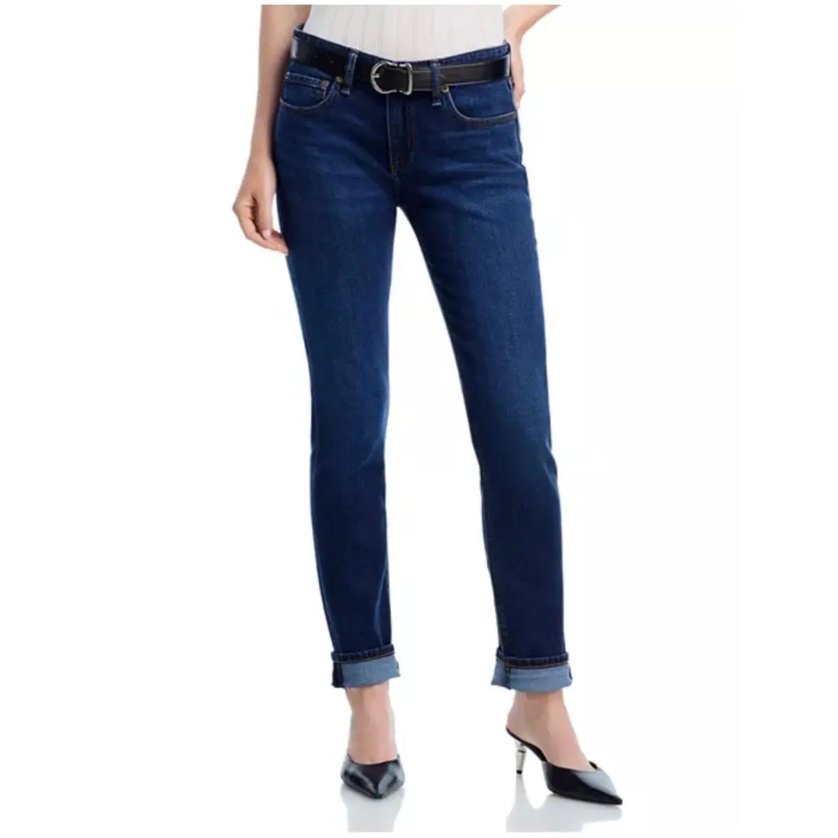 Rag Bone Featherweight Dre Low Rise Slim Boyfriend Jeans Alba Blue Size 24 by Rag & Bone