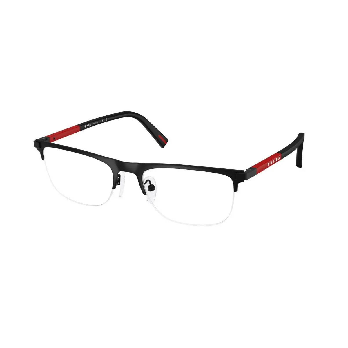 Linea Rossa PS 50 RV Matte Black Demo Lens 1BO1O1 Size 55 Eyeglasses by Prada