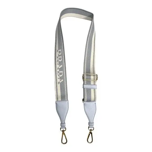 Gray Blue White Jacquard Logo Adjustable Handbag Strap 1TY005 by Prada