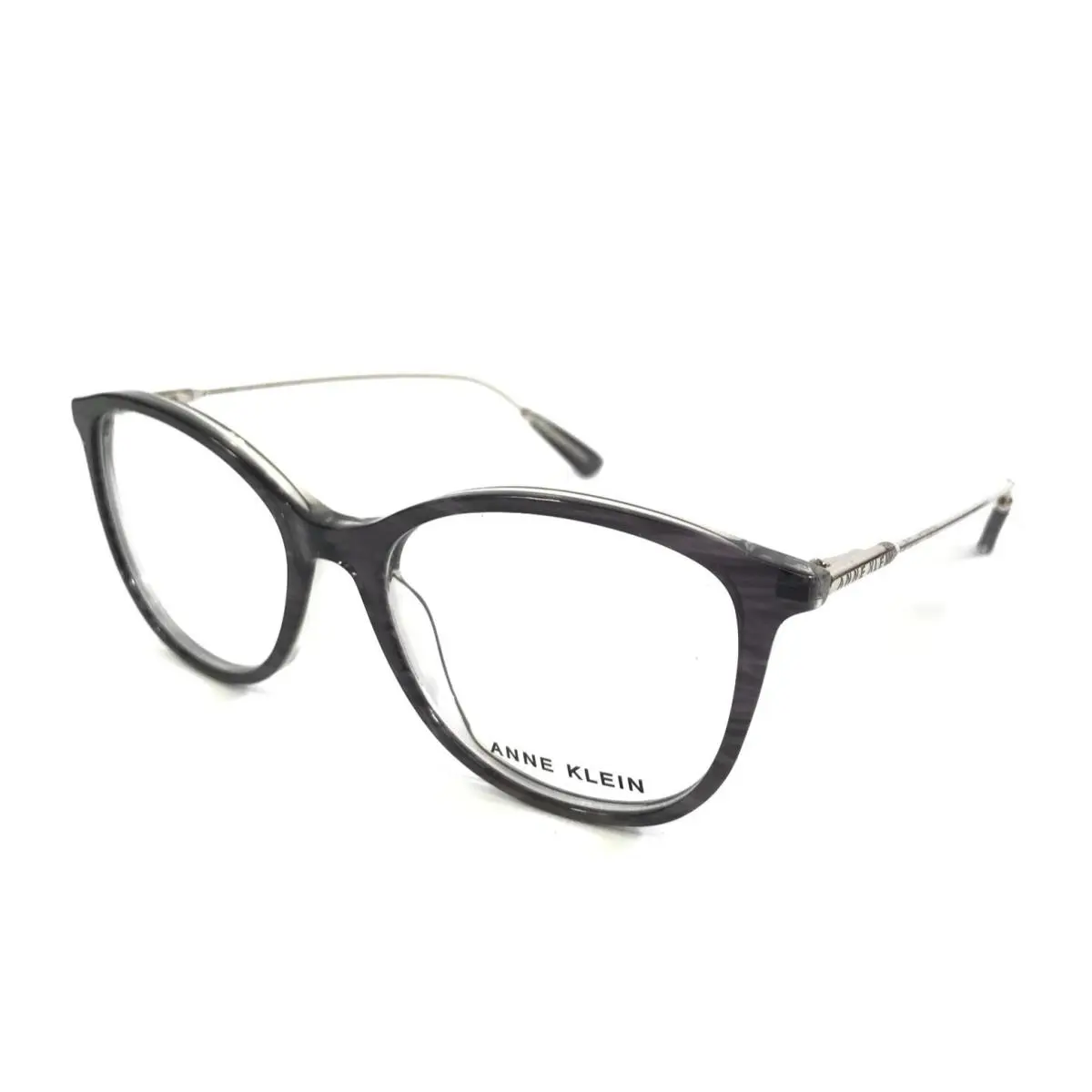 Eyeglasses Frames AK5072 001 Smoke Silver Clear Full Rim 52-17-140 by Anne Klein