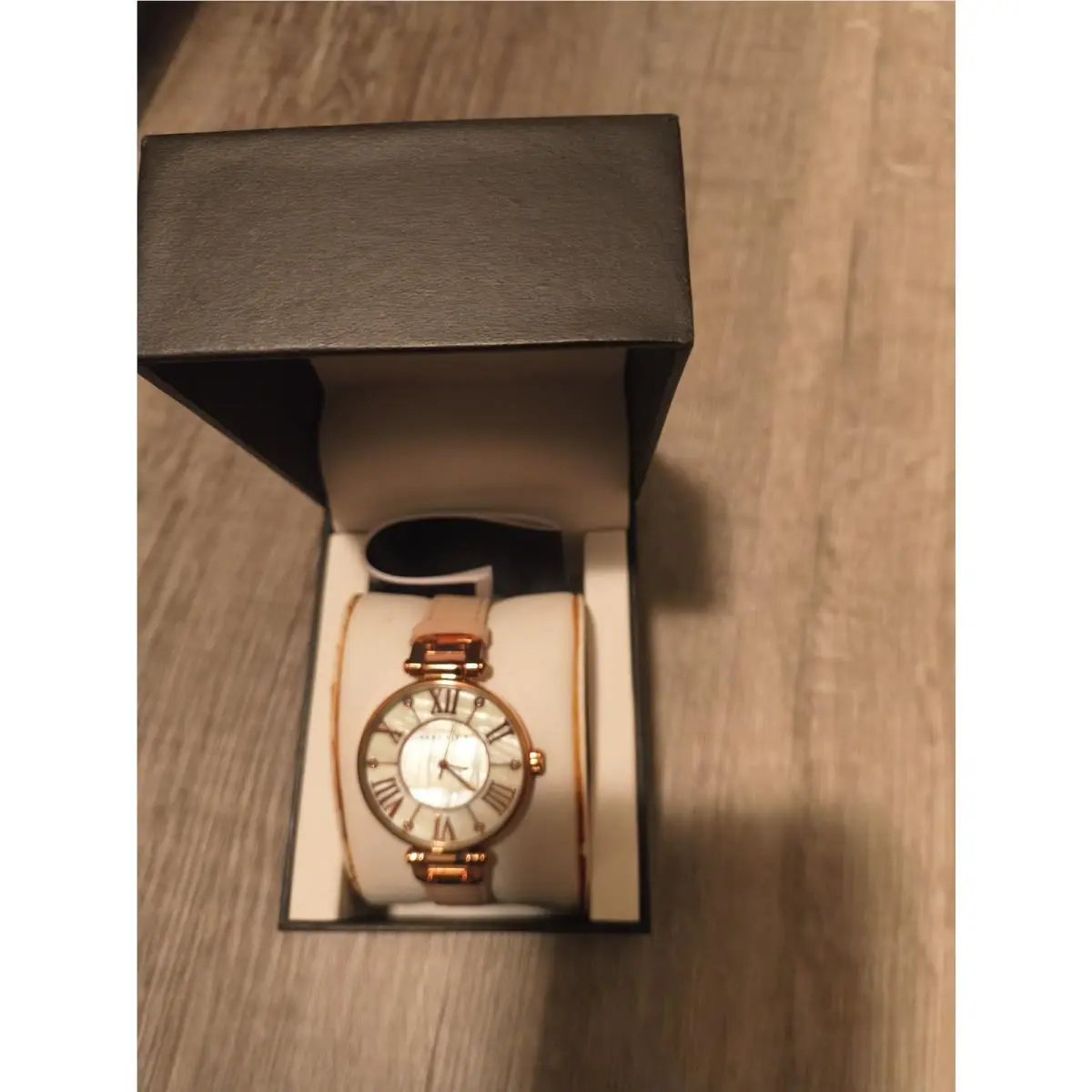 Women Watch 33mm Rose Gold Pink Leather Band by Anne Klein