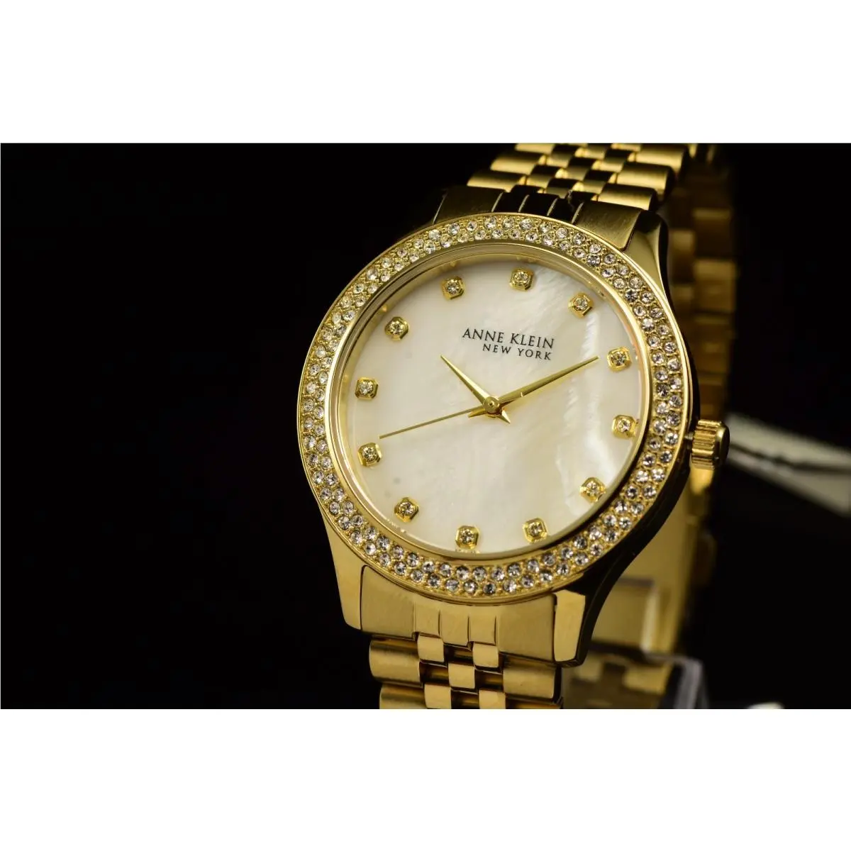 Anne New York Klein York Mop Dial Gold-tone Stainless Steel Bracelet Women Watch by Anne Klein
