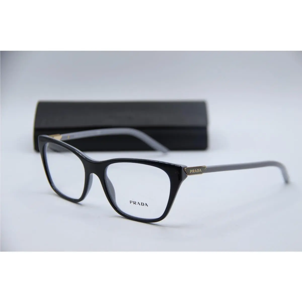 Prada Vpr 05Y 08Y-1O1 Black Grey Gold Eyeglasses W/case 51-17