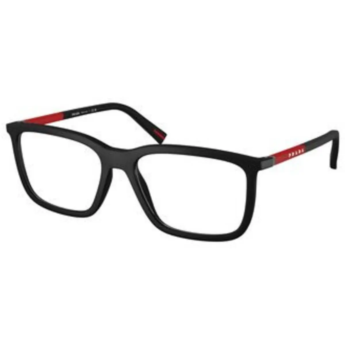 Linea Rossa PS 01 SV Rubbered Black / Demo Lens DG01O1 Size 54 Eyeglasses by Prada
